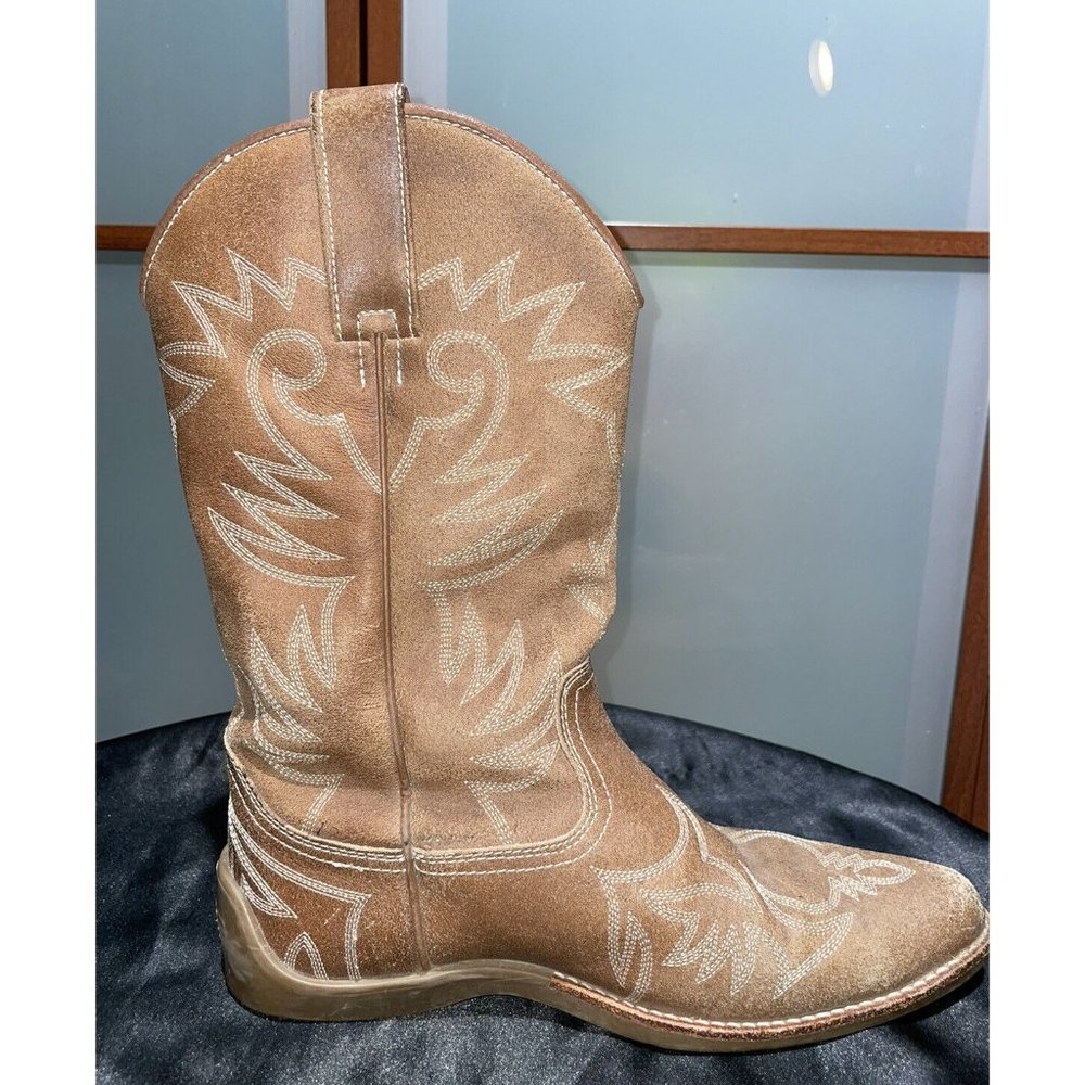 Roper Womens Brown Leather Oil Slip Resistant Rubber Sole Cowboy Boots Size 7.5 - Picture 7 of 11